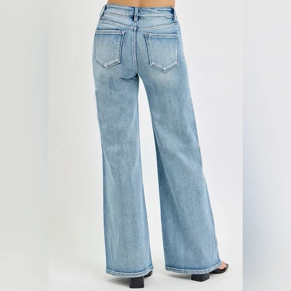 RISEN Full Size Mid Rise Wide Jeans with Front Patch Pocket🆕 - Picture 4 of 8